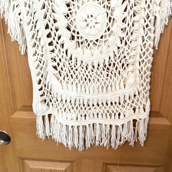 Say What? Off White Knit Crochet Tops Women's Size Medium - Picture 3 of 8